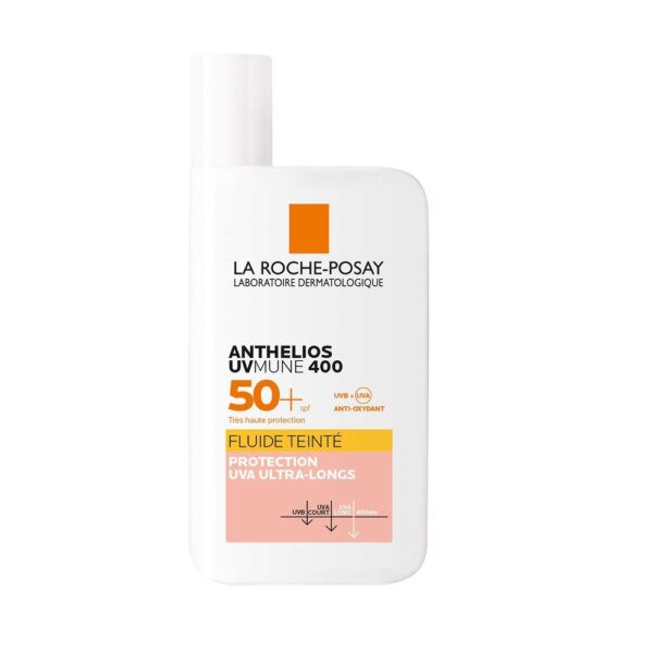 Avis ANTHELIOS Fluide Invisible Visage Très Haute Protection Indice 50 Avec Parfum et Teintée La roche-Posay