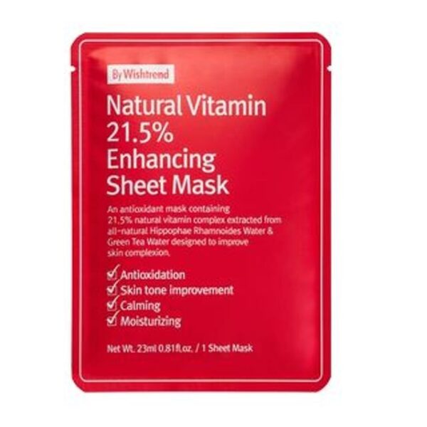 Avis Natural Vitamin 21.5% Enhancing Sheet Mask 23g x By Wishtrend