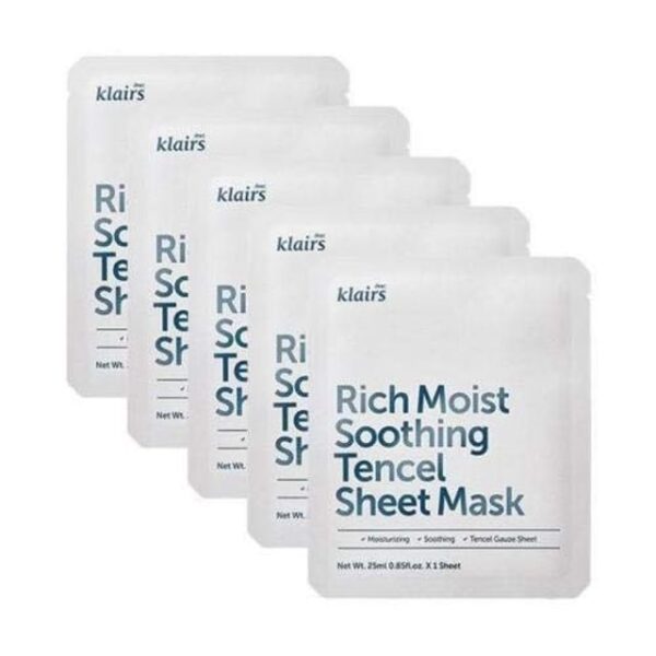 Avis Sheet Mask 5pcs (2 Types) Rich Moist Soothing Tencel 5pcs x Dear, Klairs