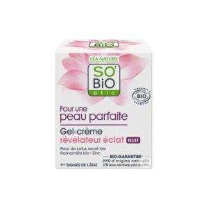 Night cream gel for perfect skin radiance and first signs of aging