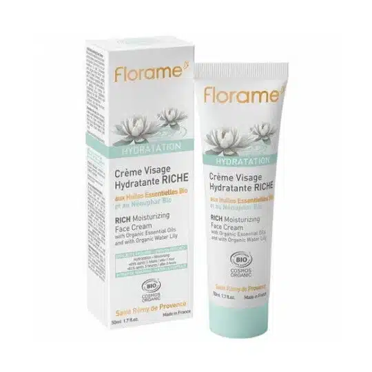 Rich moisturizing face cream with essential oils and organic water lily - 50ml