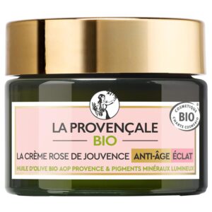 Organic Anti-Aging Radiance Cream with Rose de Jouvence moisturizes and smooths, olive oil and pulp - 50 ml
