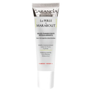Rebalancing evanescent gel with absorbent microbeads mattifies, smooths pores, and moisturizes.